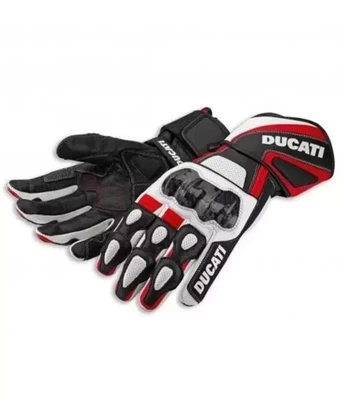 DUCATI Gants de Moto en Cuir de MOTOGP Hommes Cuir de Motard Courses Gants CE - Photo 1/2