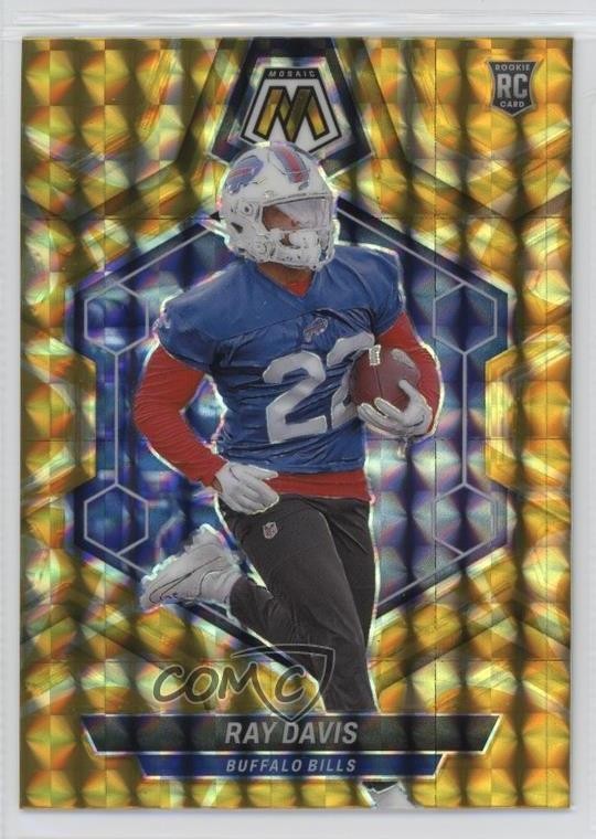 2024 Panini Mosaic Rookies Reactive Yellow Mosaic Prizm Ray Davis #387 1ao0