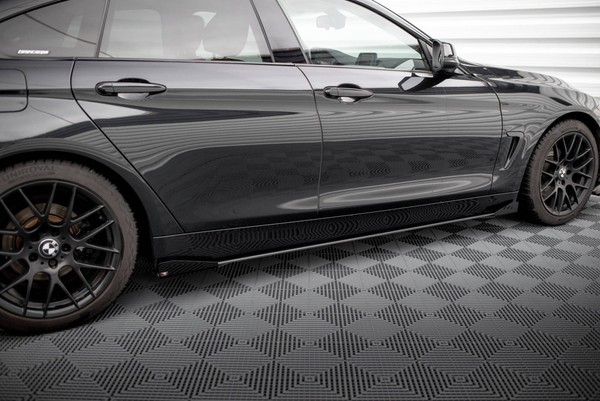 Seitenschweller Ansatz (Paar) + Flaps Passend FüR BMW 4Er Gran Coupe F36 Schwarz-image