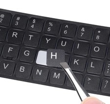 2PCS Universal English Keyboard Stickers Letters with English-black/White