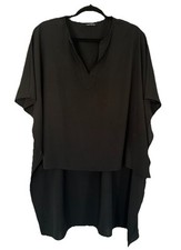 Hippie Chic Oversized Black Kaftan Top one si...