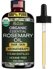 Organic Rosemary Oil for Hair Growth BIG 4 Fl Oz USDA Certified 100 Pure Stea