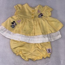 Rare Disney Babies 1980s Vintage baby Mickey Mouse 3-6 Mo 2 Pc Dress/bloomers