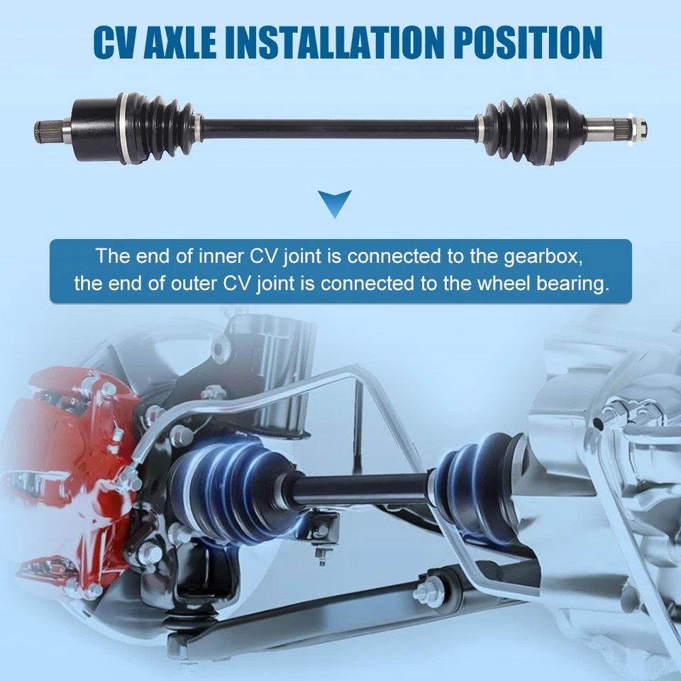 Par de eixo traseiro esquerdo direito CV eixo de transmissão para 2013-2016 Arctic Cat Wildcat X 1000 - Imagem 4 de 4