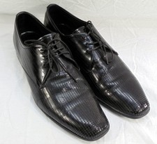 Prada Black Perforated Leather Men's Oxford Dress Shoes 7.5 U.K. 8.5 US