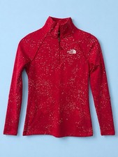 The North Face Women s XS 1/4 Zip Fleece Pullover Pink White Speckled Jacket