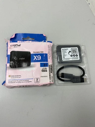 Crucial X9 2TB USB-C 3.2 Gen2 Portable SSD (CT2000X9PROSSD902) DAMAGED BOX