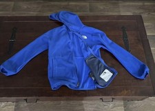 The North Face Boys Blue Fleece Hooded Full Zip Jacket Size L/G 12