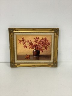 Don Blick Autumn Leaves Original Oil Painting w/Gold Frame NP#940