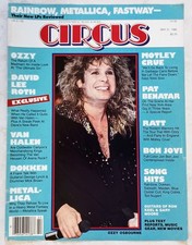 1986 CIRCUS MAGAZINE~COVER ONLY~OZZY OSBOURNE~POSTER PINUP FULL PAGE WALL ART