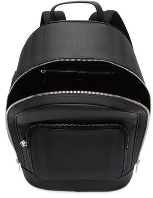 burberry leather trim london check backpack Burberry Rocco London Backpack with subtle Check Pattern