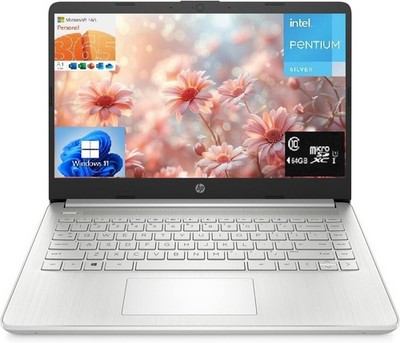 HP 14'' HD Laptop, Intel 4-Core N5030, 8GB RAM 128GB (64+64), Win 11 Office 365