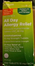 Amazon Basic Care All Day Allergy Tablets, 10 mg, 300 Count Lot of 2