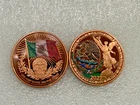 Lot of 2 Mexico Libertad Dia dos Muertos Colored Copper 1 oz  Rounds .999 Pure