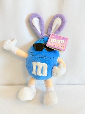 M&M s Blue Character Easter Bunny Plush w/ Sunglasses & Original Tag Vintage Stu