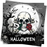 Halloween Servietten 33X33Cm Schwarz Totenkopf Design Einweg 40 StüCk Party Deko