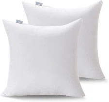 ACANVA 26X26 INCH, 2 COUNT, DECORATIVE THROW PILLOW INSERTS, SQUARE TOP, WHITE