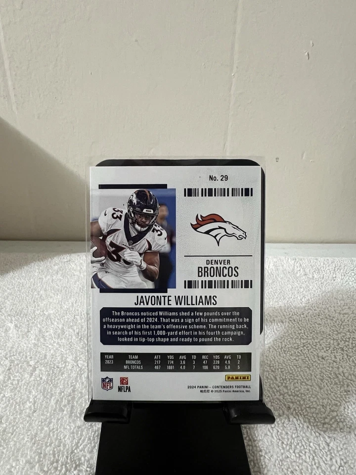 2022 Panini Contenders #31 Javonte Williams Playoff Ticket #/199 - Image 2 of 2