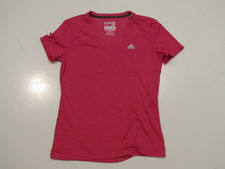ADIDAS Womens Pink V-Neck Shirt Short Sleeve Size Medium NEW