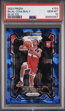 2023-24 Panini Prizm, Bilal Coulibaly Blue Ice Prizm /125, PSA 10