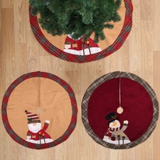 41 inch / 105cm Diameter Christmas Tree Skirt Snowman Santa Cloth Base Mat Decor