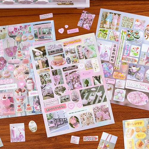 45 hojas de pegatinas decorativas estilo cómic japonés pegatinas Kawaii vintage - Imagen 9 de 11