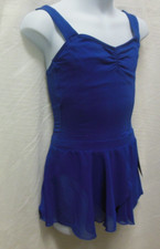 ROYAL BLUE CAPEZIO pinchfront leotard with matching Eurotard Skirt Medium child