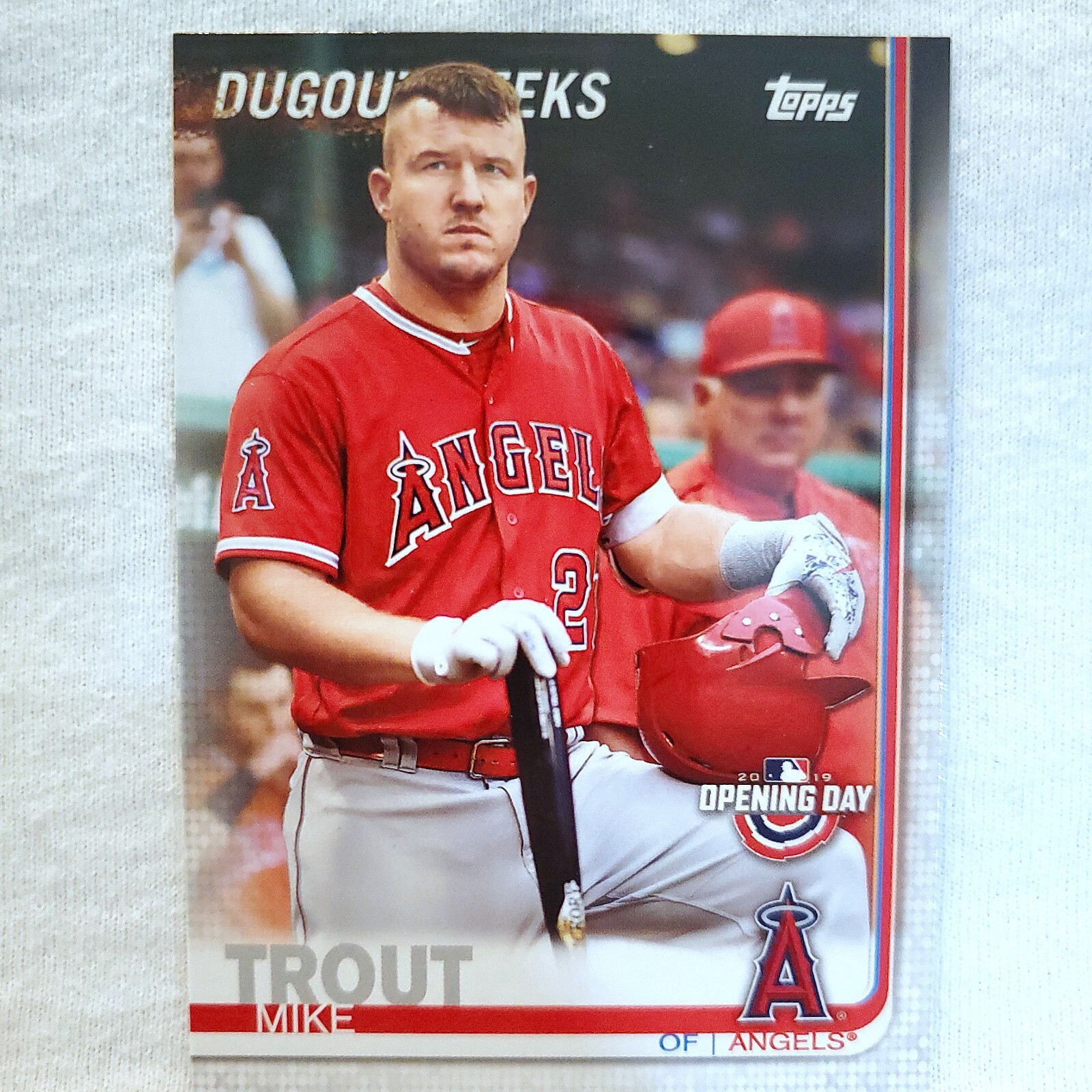 Mike Trout #DP14 2019 Topps Opening Day Dugout Peeks Angels Card For Sale