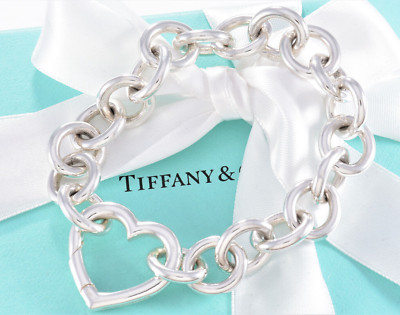 Tiffany & Co Sterling Silver Heart Clasp Chain 8