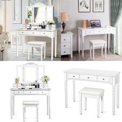 7 drawer mirrored dressing table
