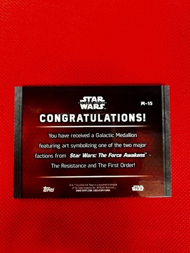 Medallón de platino Topps Star Wars The Force Awakens X-Wing M-15 R2D2 7/9 - Imagen 2 de 2
