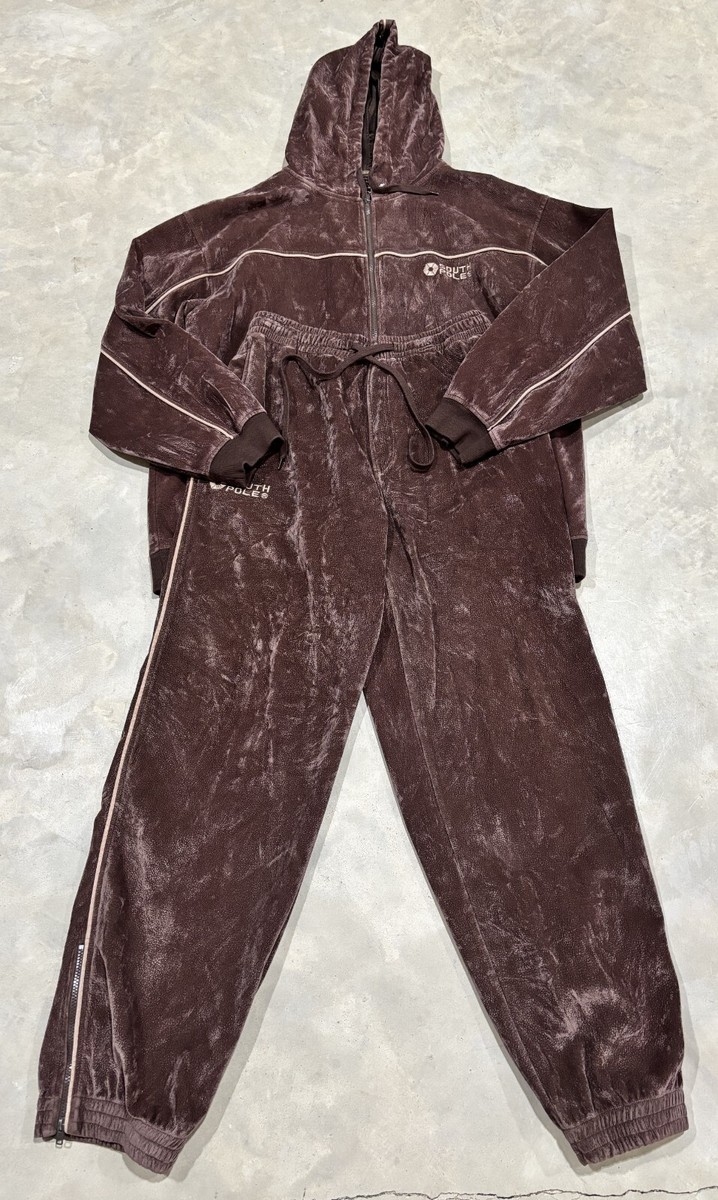 Vintage Southpole Velour Rust Tracksuit Retro Hip Hop Streetwear