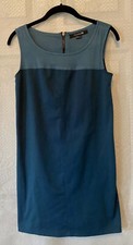 FOREVER 21 Two Tone Teal Blue Colorblock Stretchy Sleeveless Dress S / P