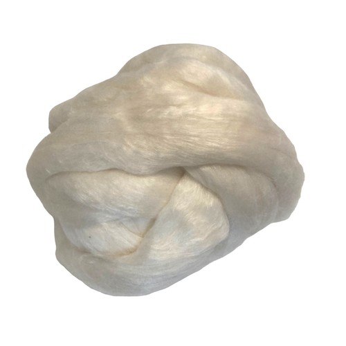 Ashland Bay Ecru Merino Wool Bamboo Silk Top Blend For Dying Spinning 5 oz - Picture 2 of 5
