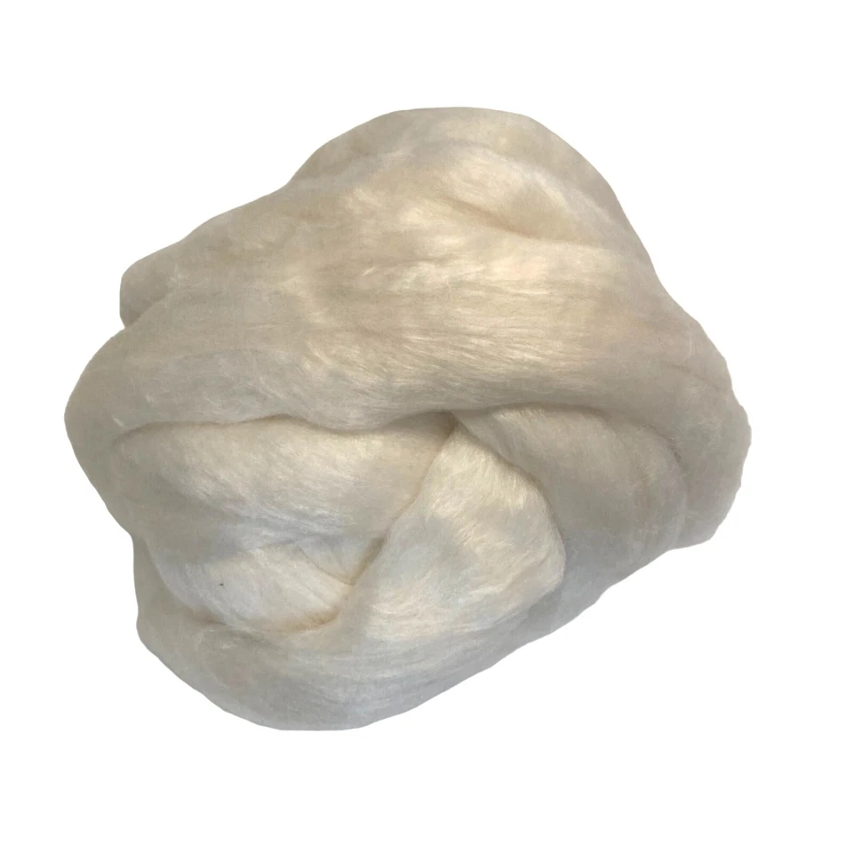 Ashland Bay Merino Wool Bamboo Silk Top Blend in Ecru For Dying Spinning 5 oz - Image 2 of 4