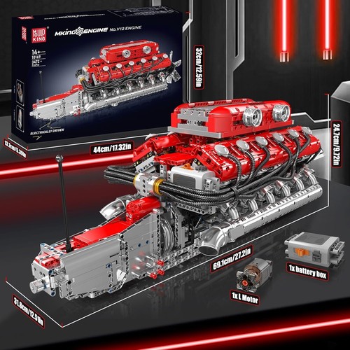 Mould King 10169 V12 Engine Building Block Sets, 3472 PCS V12 Engine Building Ki - Picture 9 of 14