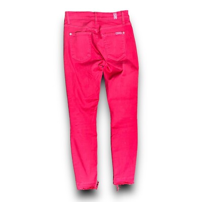 7 For All Mankind Jeans Bottom Women Size 24 Genevieve Skinny Pink Cotton Blend