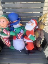 Peluche de escalada de nailon vintage Navidad Santa Elfo Reno Muñeco de nieve Humor Diversión