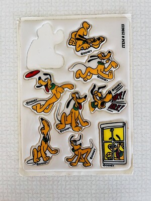 VTG  Disney Mickey & Friends Pluto Dog Puffy Stickers Sheet 1980s/90s, 1 MISSING