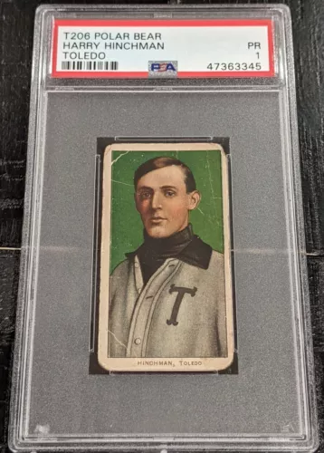 1909 T206 Harry Hinchman POLAR BEAR (Toledo) PSA 1 PR Portrait