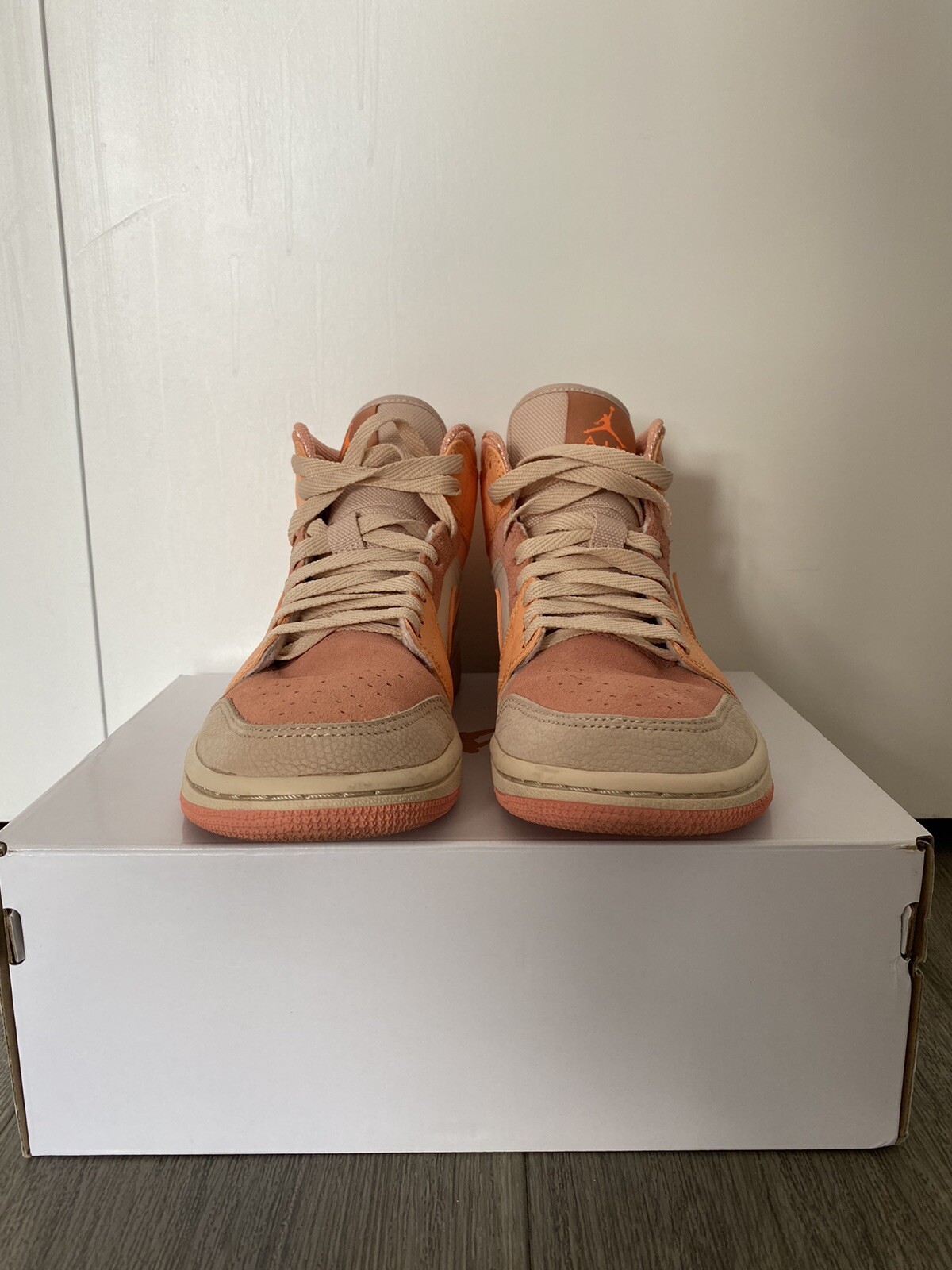 Air Jordan 1 Mid Apricot Orange Size UK4.5 RRP£195 Worn Once image 3