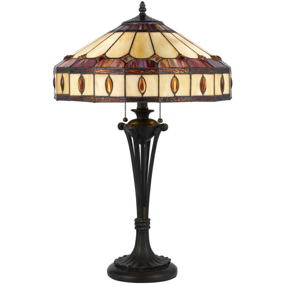 CAL Lighting & Accessories BO-3077TB Tiffany Table Lamp Black