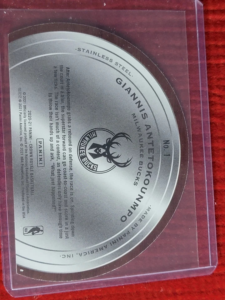 2020-21 Panini Crown Royale TEST OF TIME GIANNIS ANTETOKOUNMPO ASIA RED - Image 2 of 2