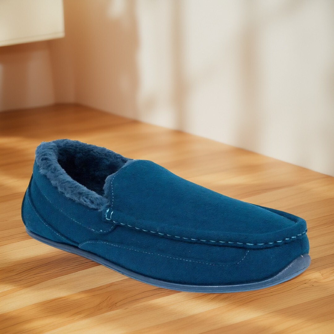 Deer Stags Men Spun Slip On Plush Loafer Slipper Size US 13M Royal Blue Felt Deer Stags Unisex Spun Wool Slipper - Royal Blue - 14 Wide  main image 4
