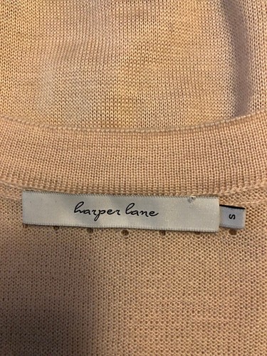 Harper Lane Sweater Womens Size S Beige Gray Pink Long Sleeve Pullover V-Neck - Picture 2 of 7