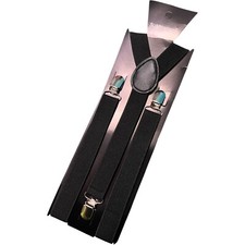 Black Y-Back Suspenders for Men Women Tuxedo Wedding Adjustable Elastic Braces