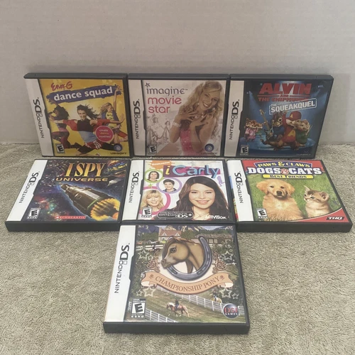 ICARLY IMAGINE I SPY NINTENDO DS 7 GAME LOT BUNDLE GIRLS DANCE PUZZLE