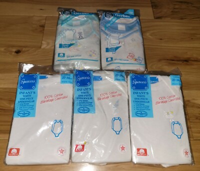 New Vtg LOT OF 5 Gerber Baby Slip On Shirt Large 27-34 lb Spencer 1 Pc Underwear