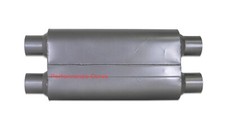 3 Chamber Performance Exhaust Muffler Ceramic Dual 2.5 In Dual 2.5 Out