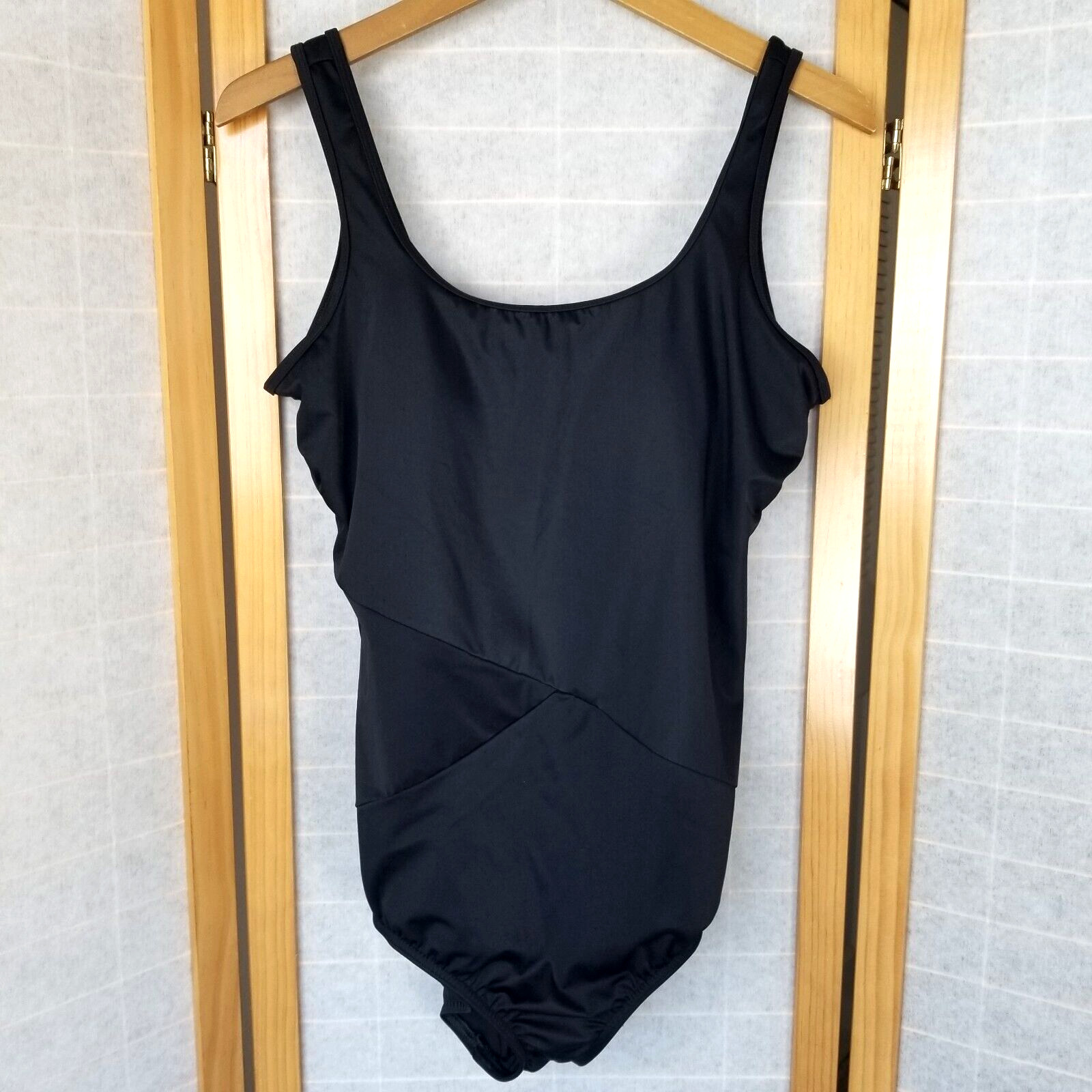 Lands' End Bathing Suit Black Tank Swimsuit Size Larg… Gem